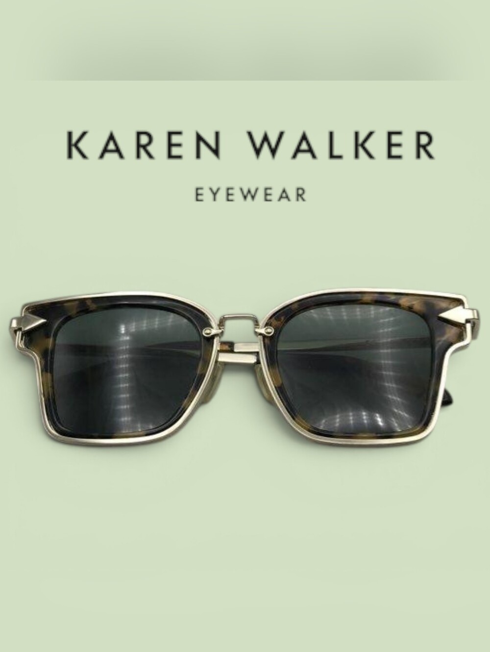 Karen Walker Oversized Rebellion Sunglasses -Tortoise & Gold Accents KAS1701431